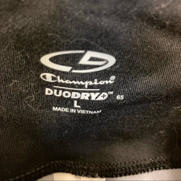 CHAMPION Sz L Black Straight Leg Pants  w/ Stripes NWT Sports Workout Athleisure - Picture 4 of 7